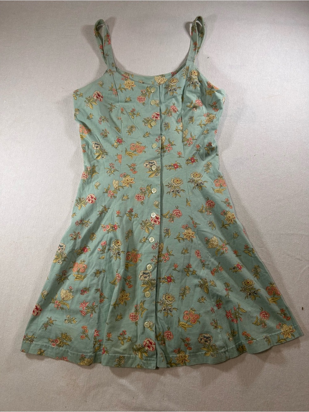 Lizsport Floral Button-Front Maxi Dress in Mint Green